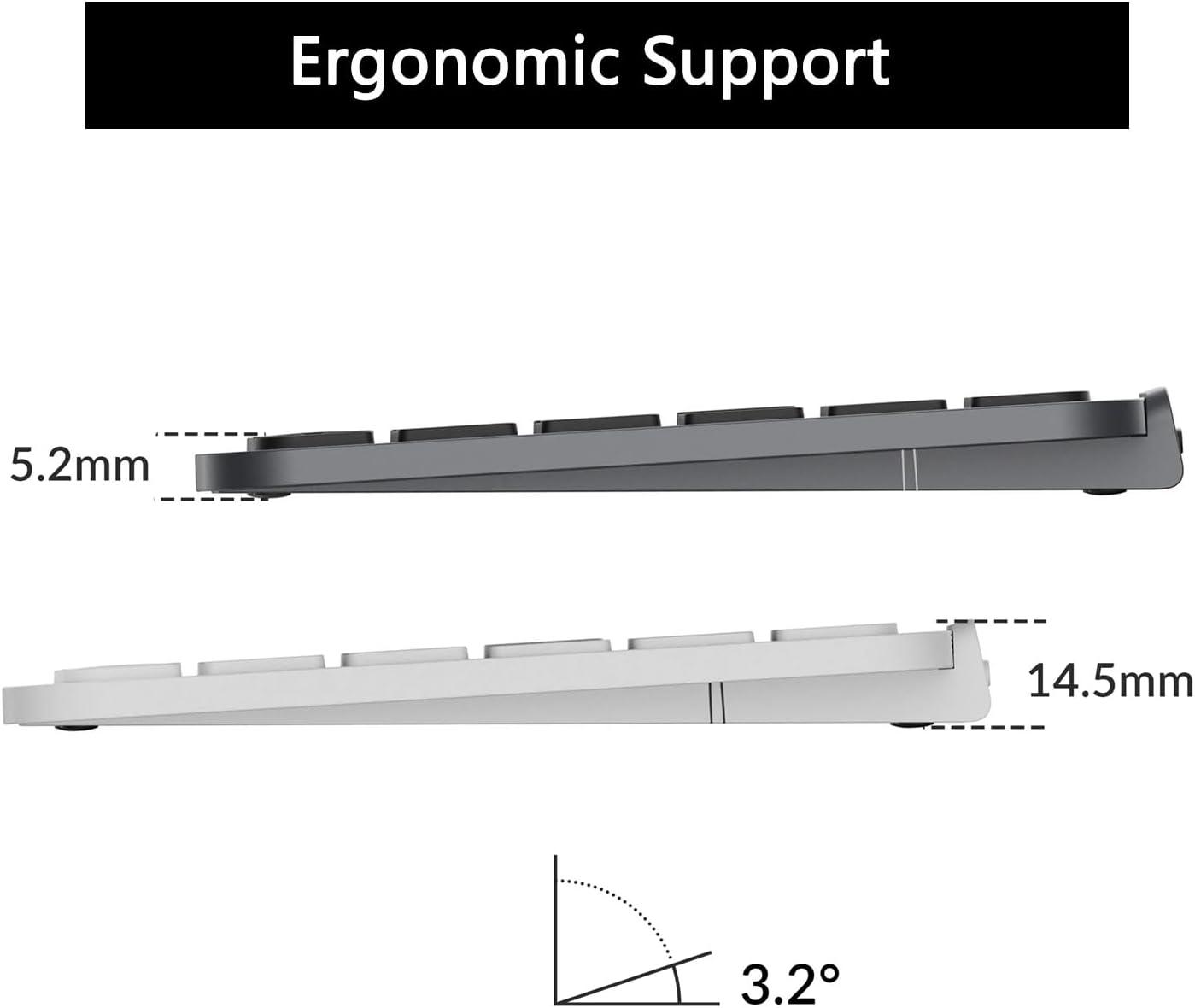 imageKeychron B1 Pro UltraSlim Wireless ZMK Custom Keyboard Programmable Bluetooth24 GWired Lightweight with 1200Hour Long Battery Life Quiet Key for MacWindows Space GraySpace Gray