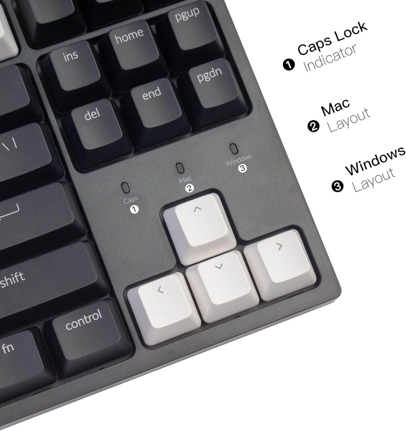 imageKeychron C1 Wired Mechanical Keyboard TKL RGB Backlit with DoubleShot ABS Keycaps 87 Keys HotSwappable Prelubed Linear Switch Compatible with Mac WindowsGateron G Pro Red Switch