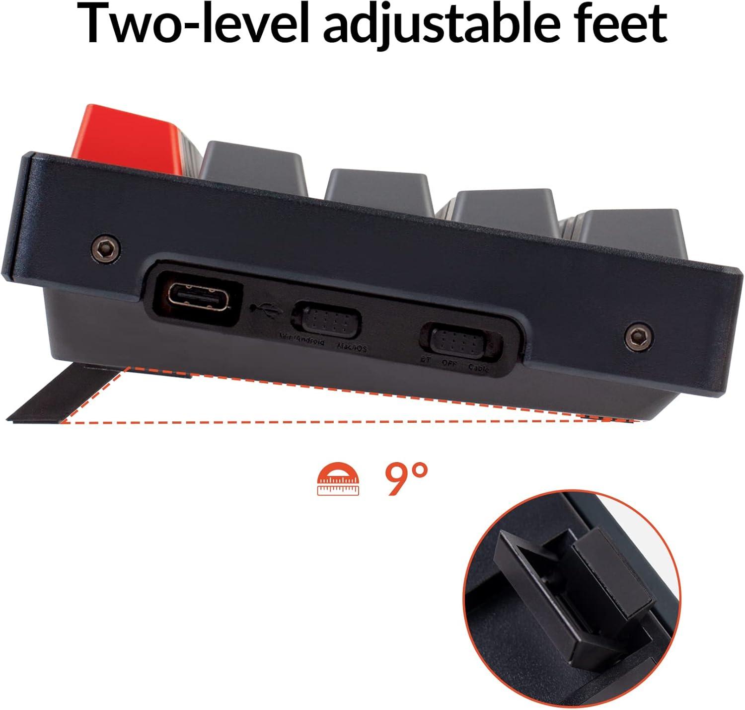 imageKeychron K12 60 Layout RGB HotSwappable Bluetooth WirelessUSB Wired Mechanical Keyboard with Gateron G Pro Brown Switch Aluminum Frame Compact 61Key Computer Keyboard Compatible with Mac WindowsGateron G Pro Brown Switch