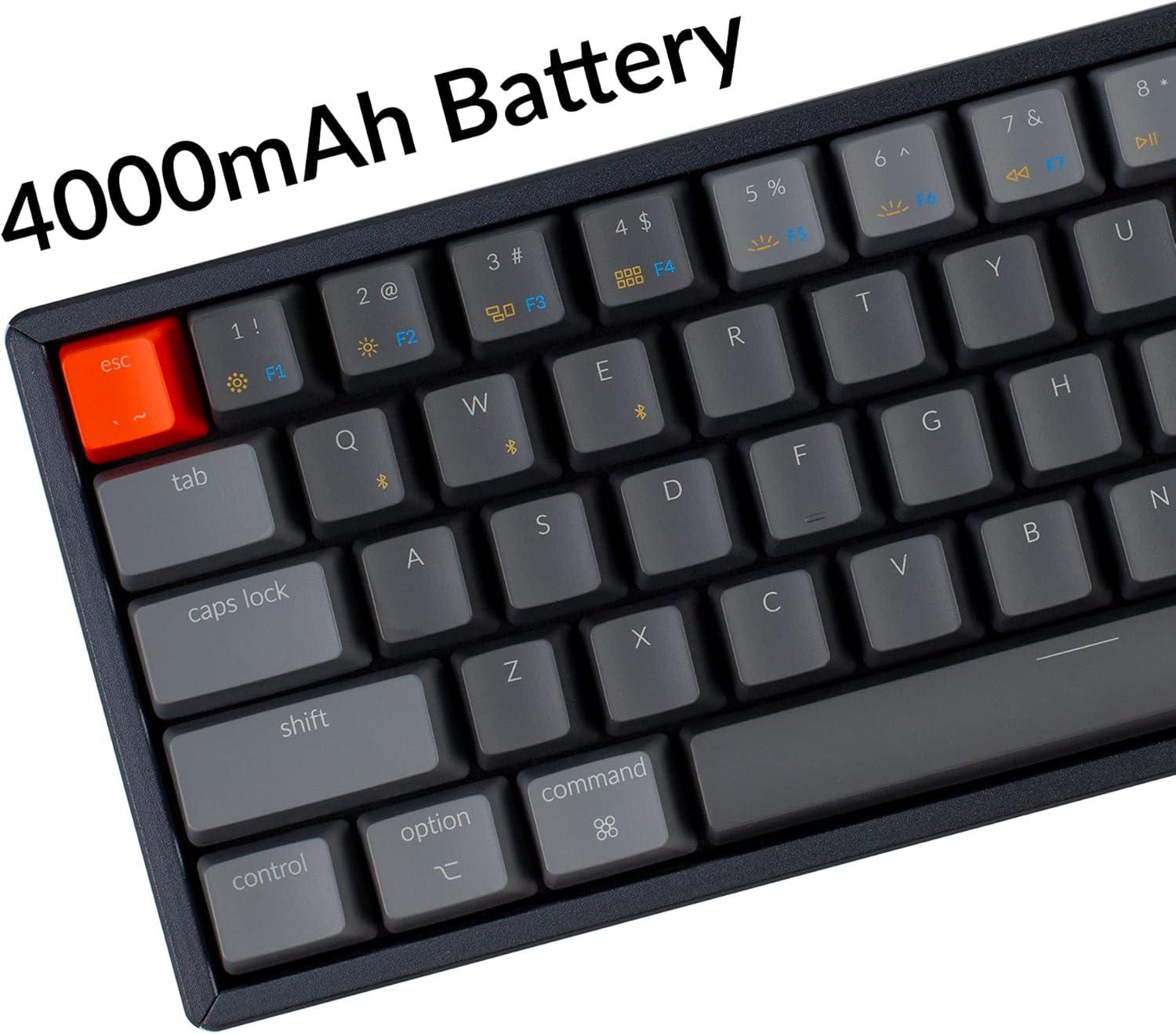 imageKeychron K12 60 Layout RGB HotSwappable Bluetooth WirelessUSB Wired Mechanical Keyboard with Gateron G Pro Brown Switch Aluminum Frame Compact 61Key Computer Keyboard Compatible with Mac WindowsGateron G Pro Brown Switch
