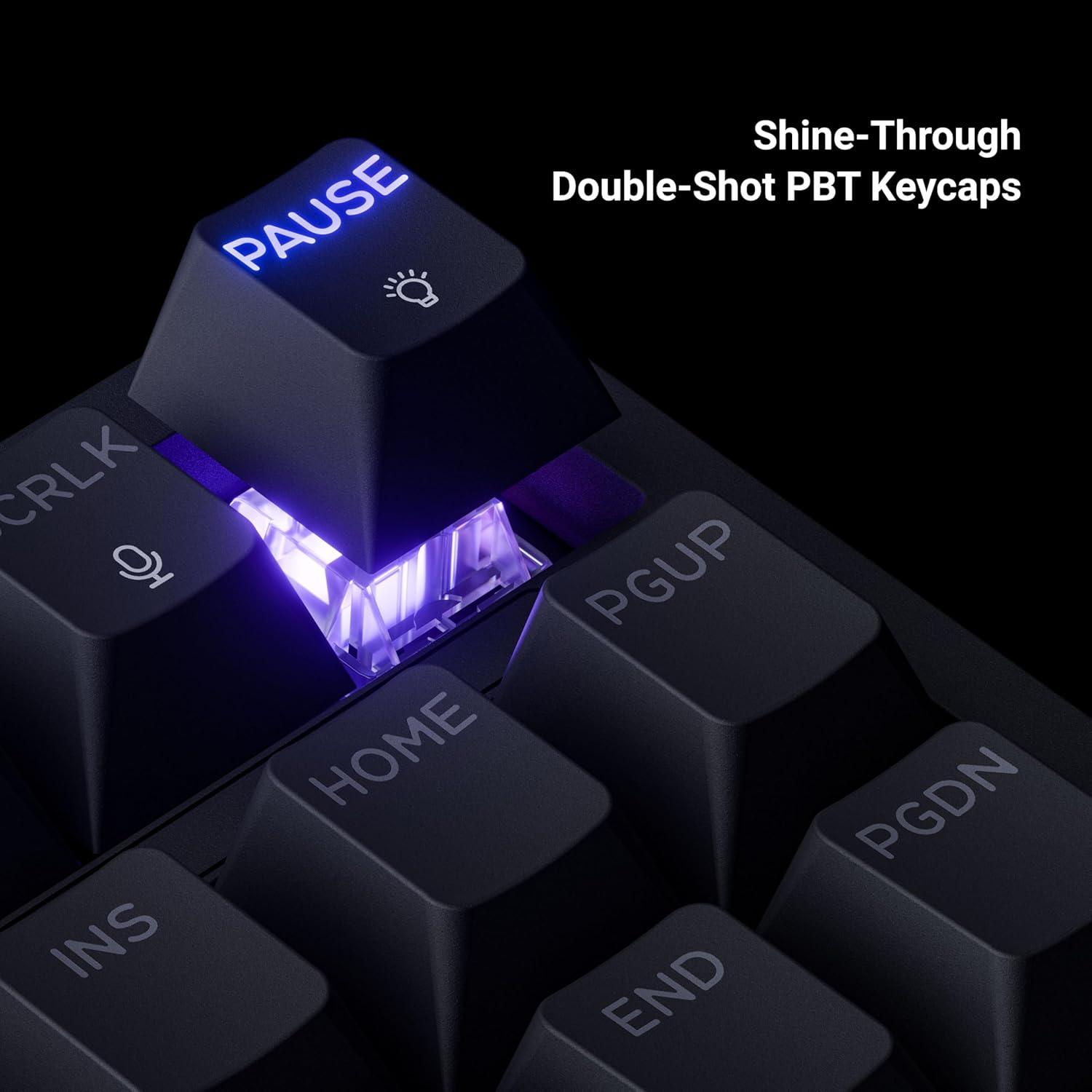 imageKeychron KJ4 Wireless Custom Mechanical Keyboard 24 GHz Bluetooth QMK 80 Layout RGB Hotswappable Banana Switch Compatible with Mac Windows Linux 3750mAh Fast Charge Battery for Gaming BlackBlack Red Switch