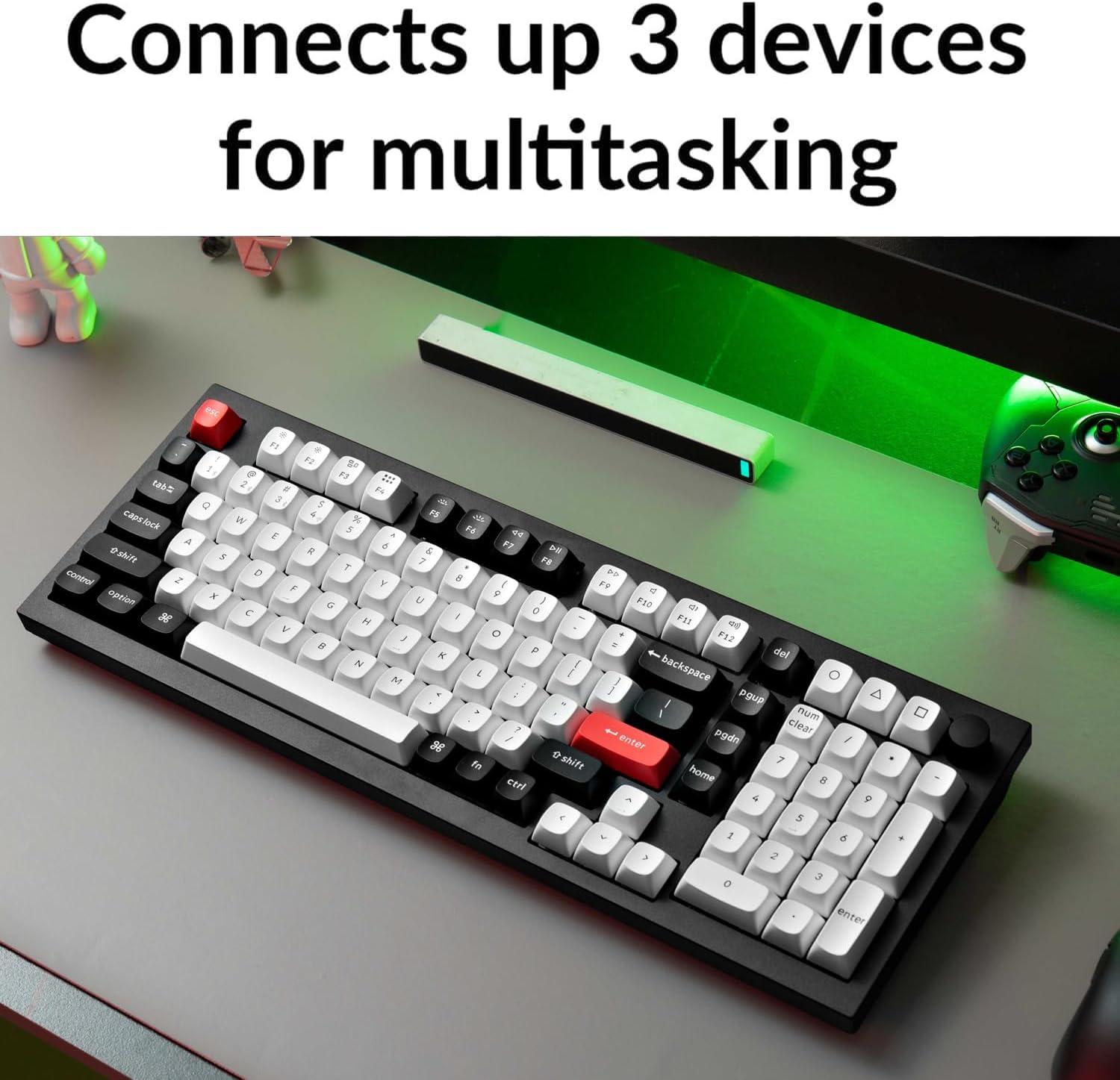 imageKeychron Q5 HE QMK Wireless Custom Mechanical Keyboard with Knob 24 GHzBluetoothWired 96 Layout HotSwappable Programmable RGB Backlit Gateron Magnetic Switches for Mac Windows Shell WhiteCarbon Black