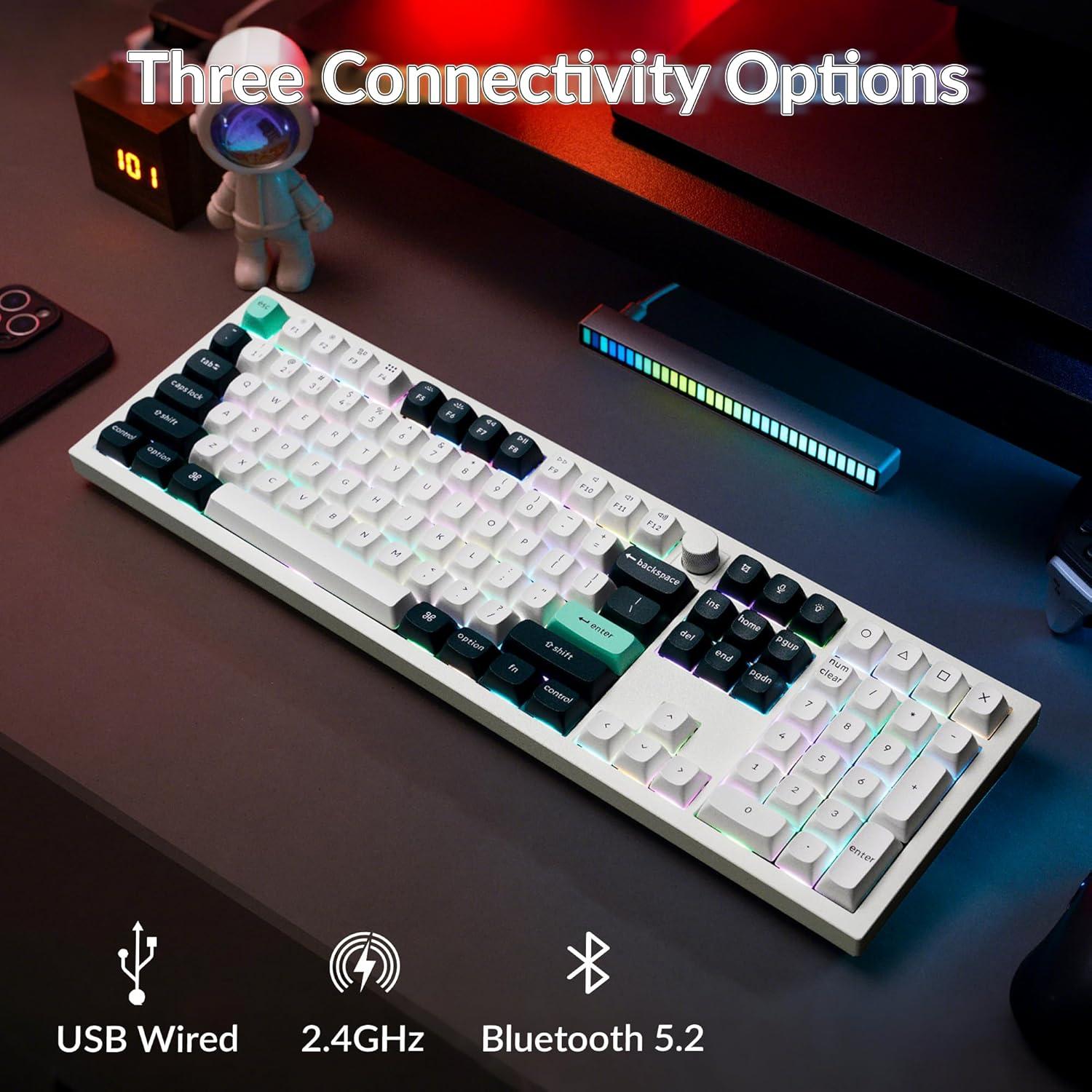 imageKeychron Q6 HE Wireless Custom Mechanical 100 Full Keyboard 24 GHzBluetoothWired QMK Rapid Trigger HotSwappable Programmable Gateron DoubleRail Magnetic Switches for Mac Windows Carbon BlackShell White