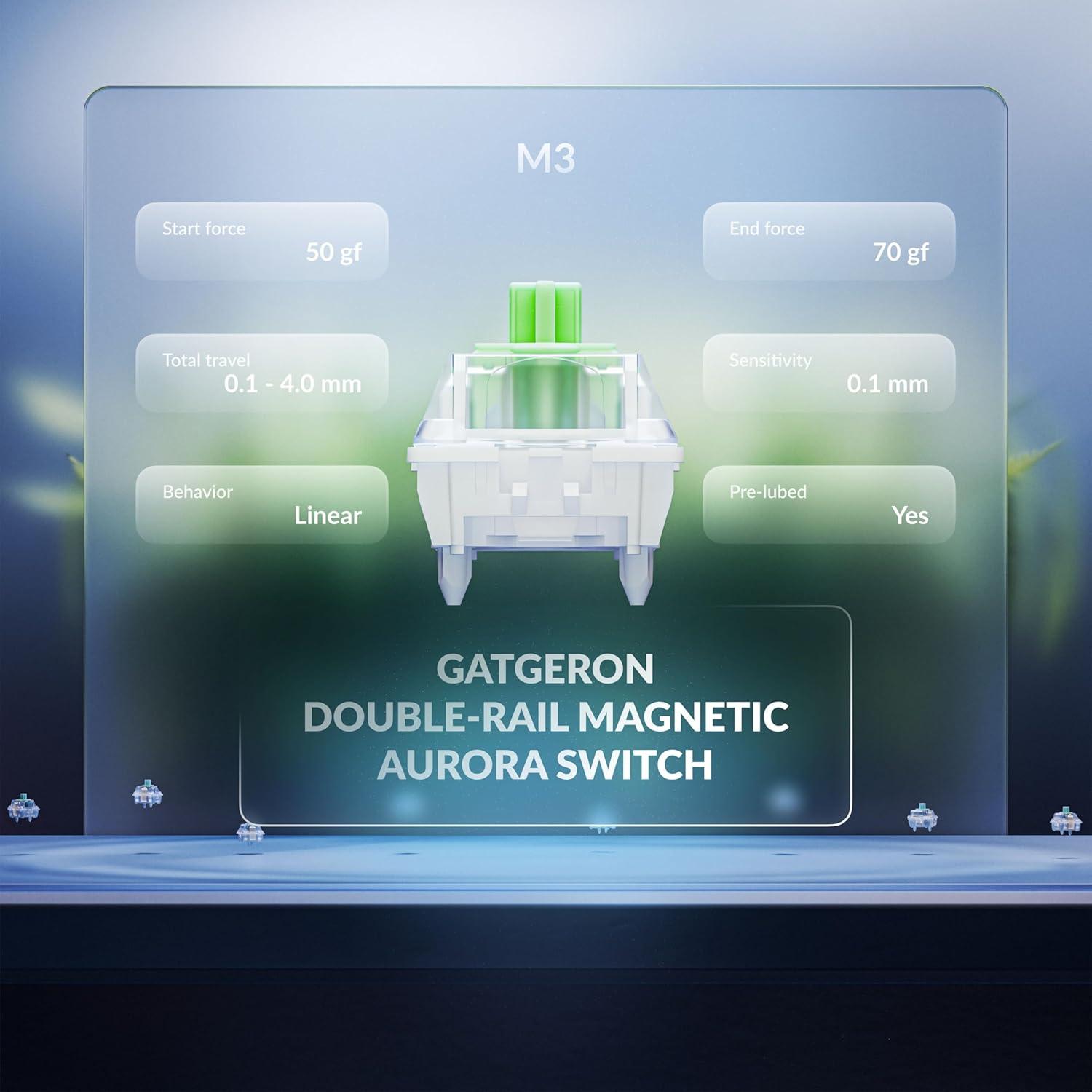 imageKeychron Q6 HE Wireless Custom Mechanical 100 Full Keyboard 24 GHzBluetoothWired QMK Rapid Trigger HotSwappable Programmable Gateron DoubleRail Magnetic Switches for Mac Windows Carbon BlackAurora Switch Black