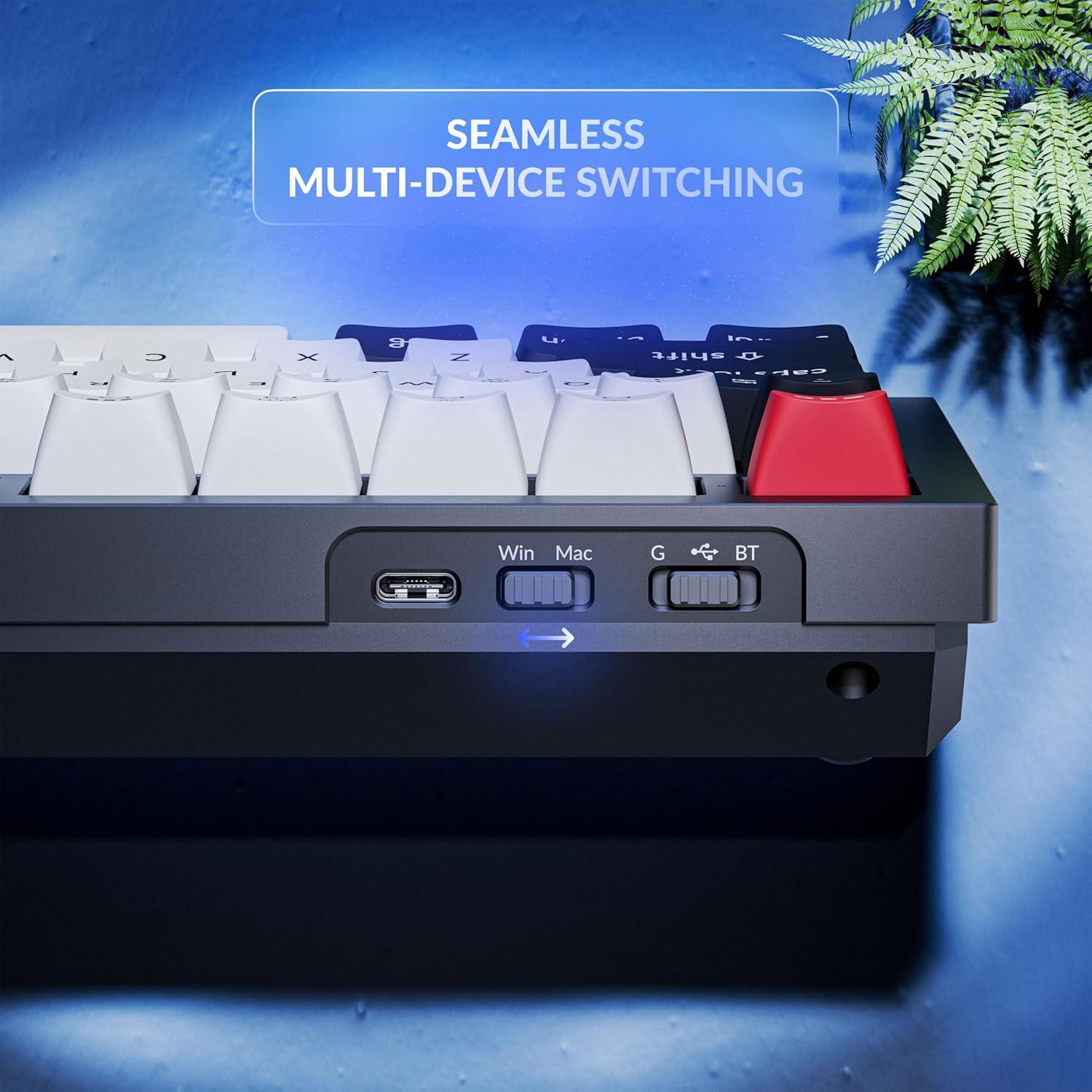 imageKeychron Q6 HE Wireless Custom Mechanical 100 Full Keyboard 24 GHzBluetoothWired QMK Rapid Trigger HotSwappable Programmable Gateron DoubleRail Magnetic Switches for Mac Windows Carbon BlackAurora Switch Black