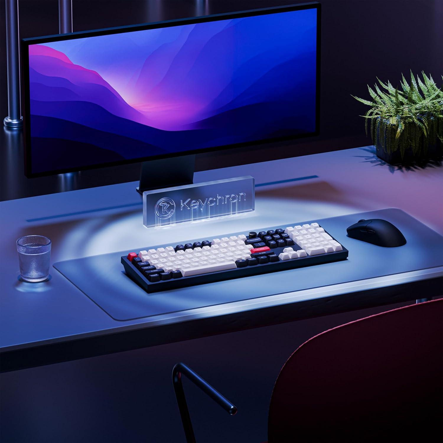 imageKeychron Q6 HE Wireless Custom Mechanical 100 Full Keyboard 24 GHzBluetoothWired QMK Rapid Trigger HotSwappable Programmable Gateron DoubleRail Magnetic Switches for Mac Windows Carbon BlackAurora Switch Black