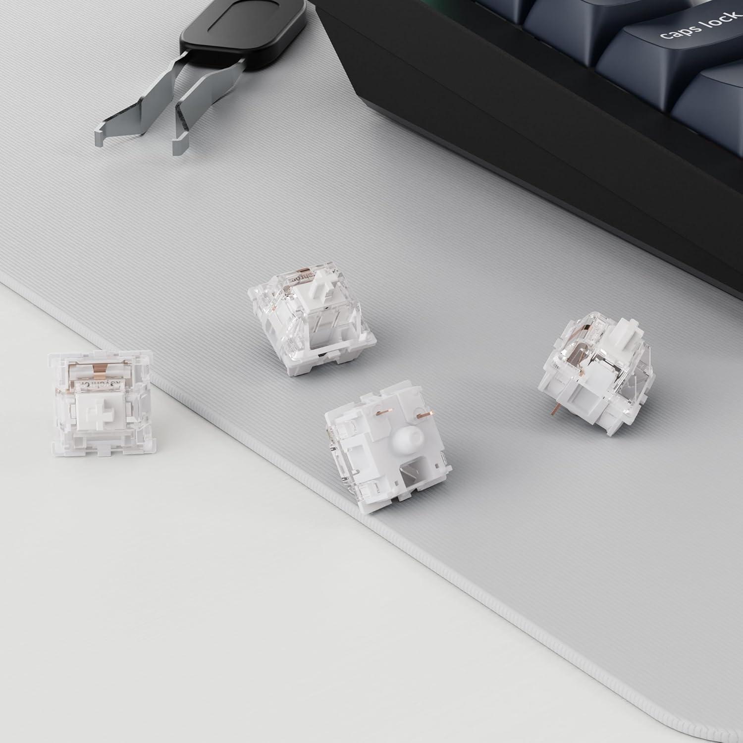 imageKeychron Silent K Pro Red Mechanical Switches 110PCS Quiet Linear 45gf Factory PreLubed SMDLED Compatible 3Pin HotSwappable Smooth Typing for Gaming ampamp OfficeWhite 38gf