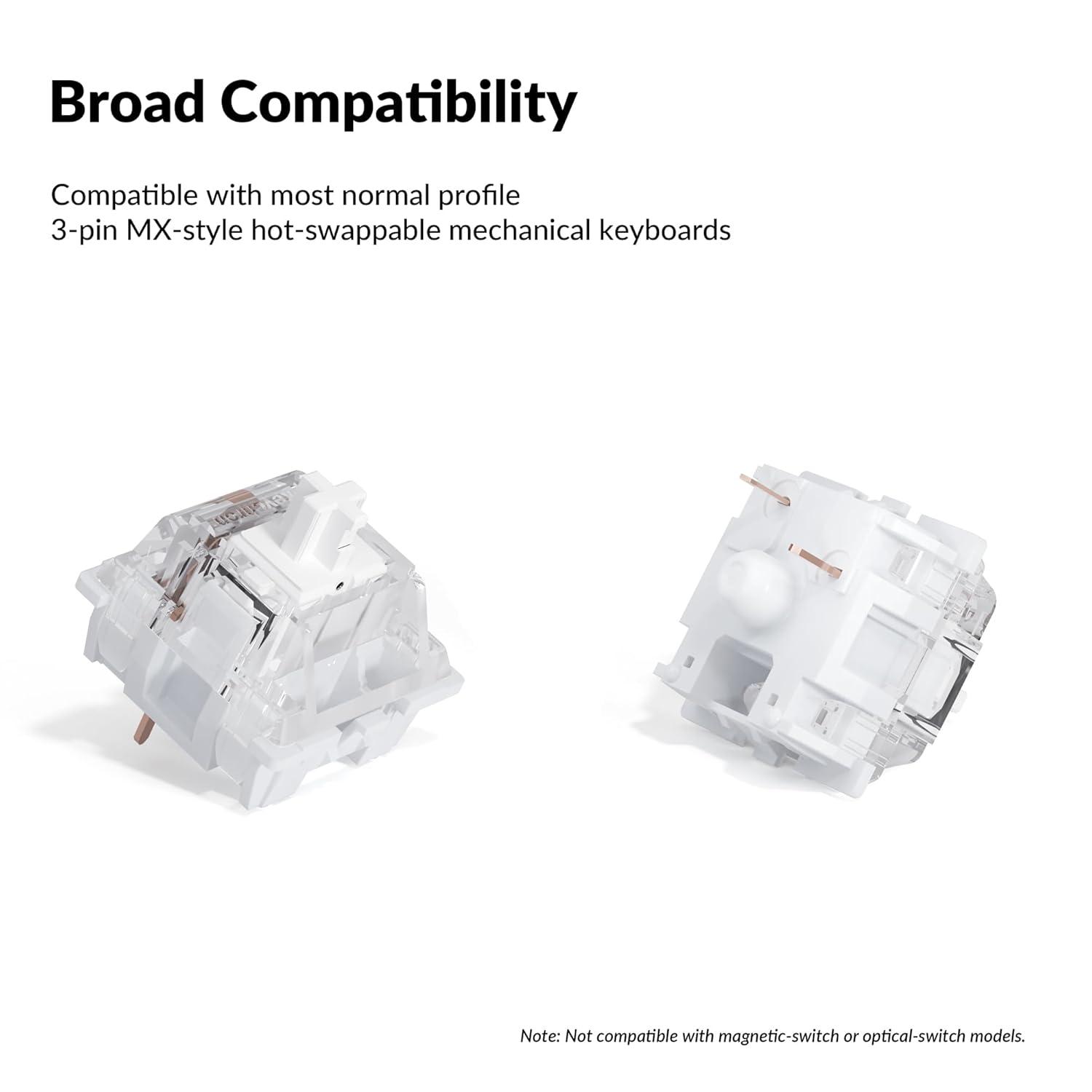 imageKeychron Silent K Pro Red Mechanical Switches 110PCS Quiet Linear 45gf Factory PreLubed SMDLED Compatible 3Pin HotSwappable Smooth Typing for Gaming ampamp OfficeWhite 38gf