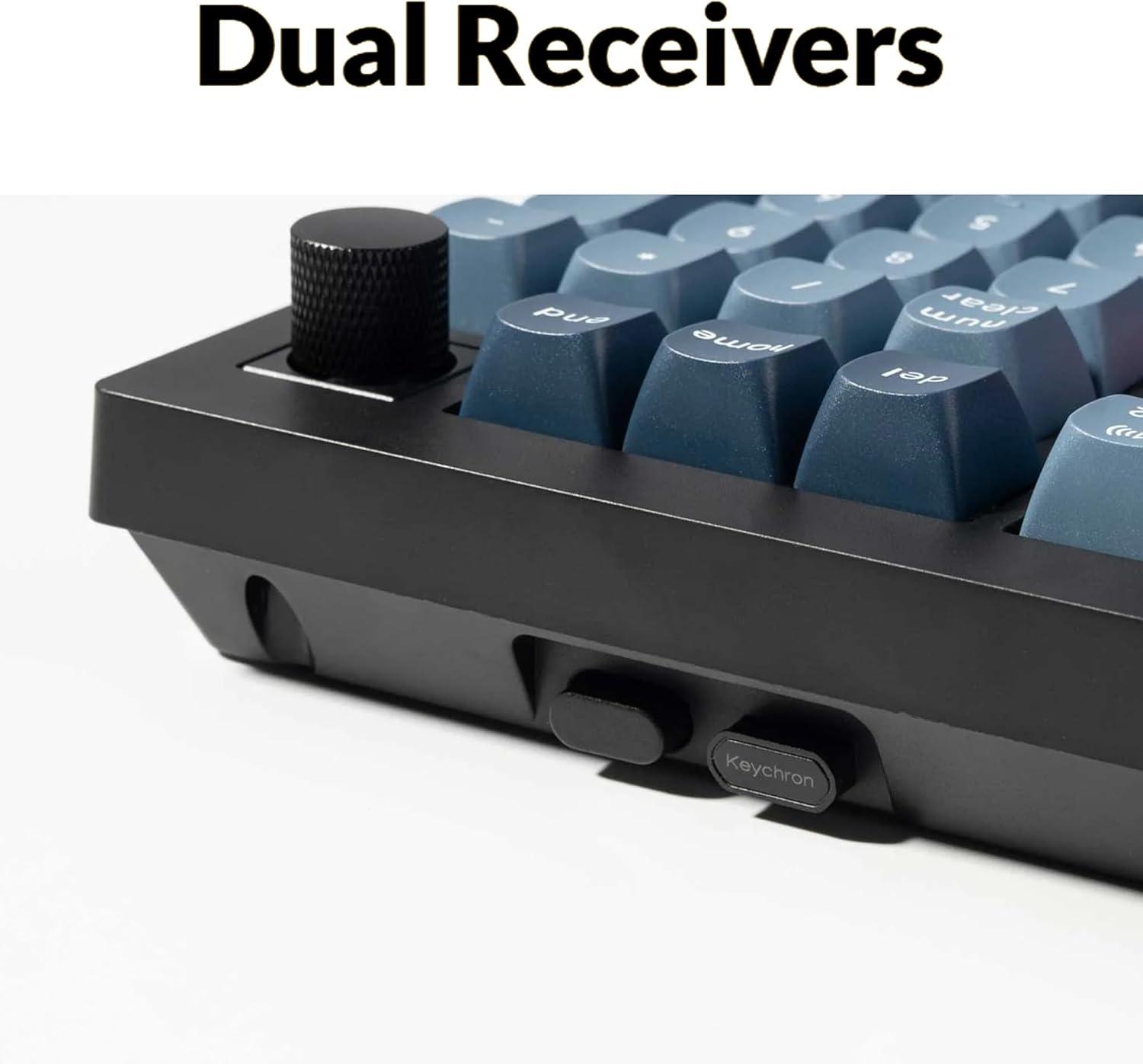 imageKeychron V5 Max Custom Wirless Mechanical Keyboard 24 GHzBluetoothWired 3Mode 100 Keys RGB Backlight QMKVIA Programmable Macro HotSwap Gateron Jupiter Brown Switch PBT Keycaps for Mac WindowsBrown Switch