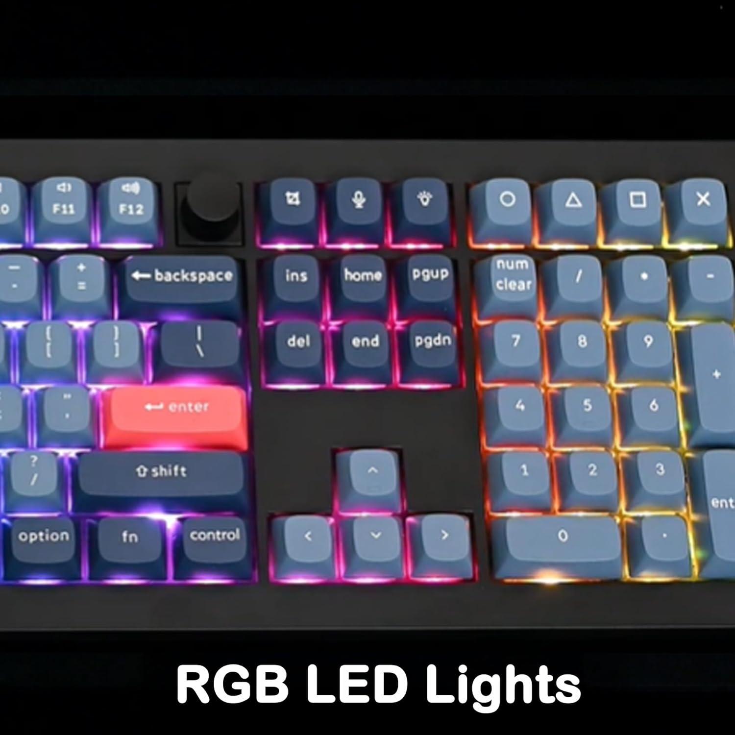 imageKeychron V6 Max Fullsize Custom Wirless Mechanical Keyboard 24 GHzBluetoothWired 3Mode RGB Backlight QMKVIA Programmable Macro HotSwap Gateron Jupiter Brown Switch PBT Keycaps for Mac WindowsRed Switch