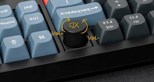 imageKeychron V6 Max Fullsize Custom Wirless Mechanical Keyboard 24 GHzBluetoothWired 3Mode RGB Backlight QMKVIA Programmable Macro HotSwap Gateron Jupiter Brown Switch PBT Keycaps for Mac WindowsRed Switch