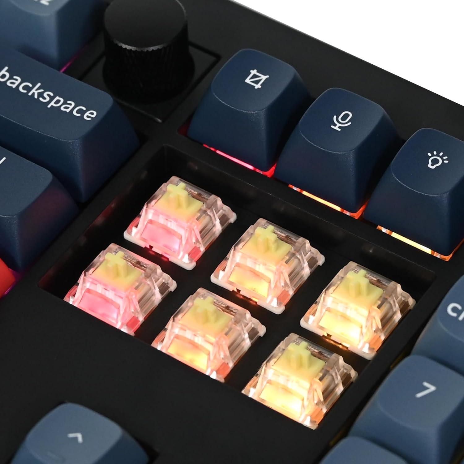 imageKeychron V6 Max Wireless Custom Mechanical Keyboard 24 GHz Bluetooth QMK FullSize Layout RGB with Hotswappable Gateron Brown Switch Compatible with Mac Windows LinuxHotswap Gateron Jupiter Banana Switch