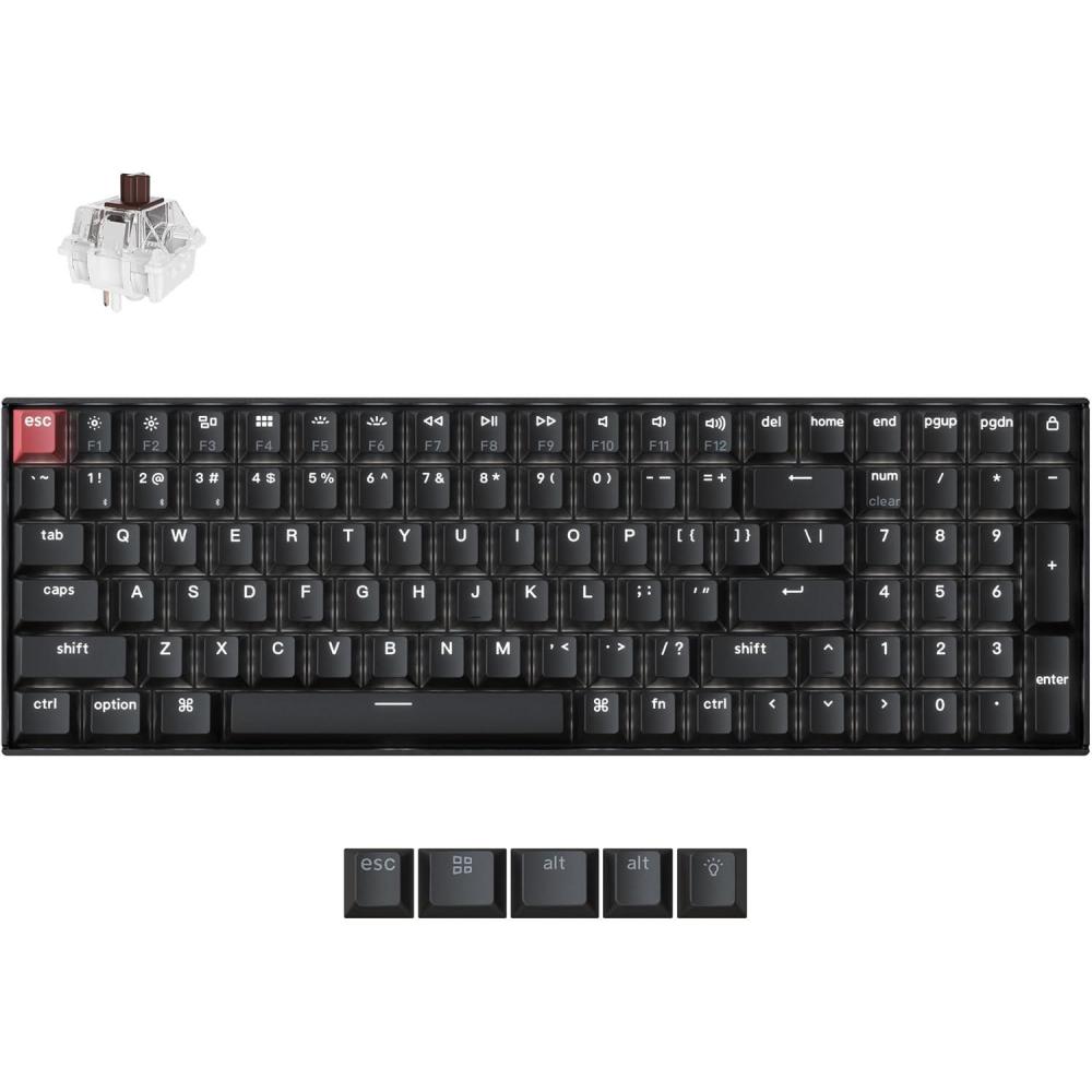 imageKeychron K4 96 Layout 100 Keys Wireless Bluetooth 51Wired USB Mechanical Gaming Keyboard with Gateron G Pro Brown Switch White LED Backlight NKey Rollover for Mac Windows PCVersion 2Hotswappable Keychron Super Brown Switch
