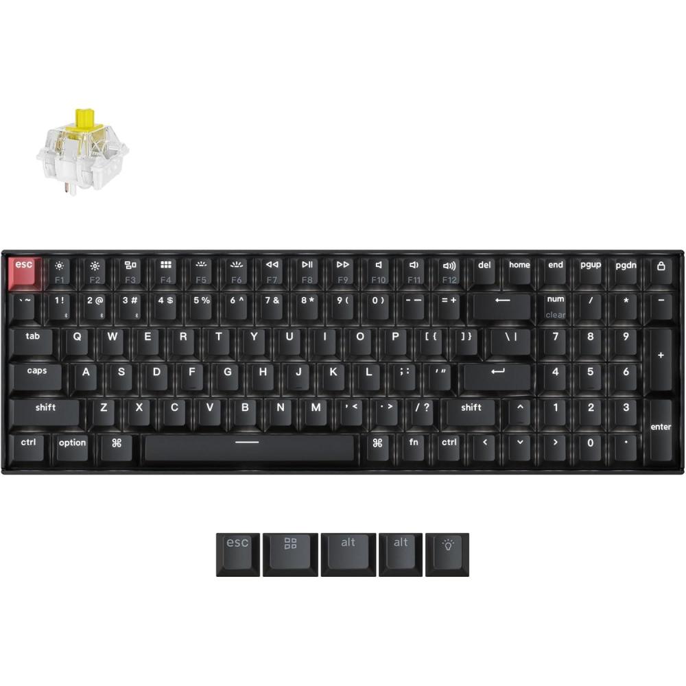 imageKeychron K4 96 Layout 100 Keys Wireless Bluetooth 51Wired USB Mechanical Gaming Keyboard with Gateron G Pro Brown Switch White LED Backlight NKey Rollover for Mac Windows PCVersion 2Hotswappable Keychron Super Banana Switch