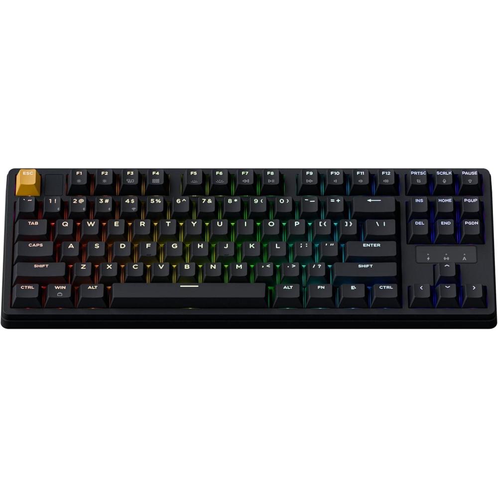 imageKeychron KJ4 Wireless Custom Mechanical Keyboard 24 GHz Bluetooth QMK 80 Layout RGB Hotswappable Banana Switch Compatible with Mac Windows Linux 3750mAh Fast Charge Battery for Gaming  BlackBlack  Red Switch