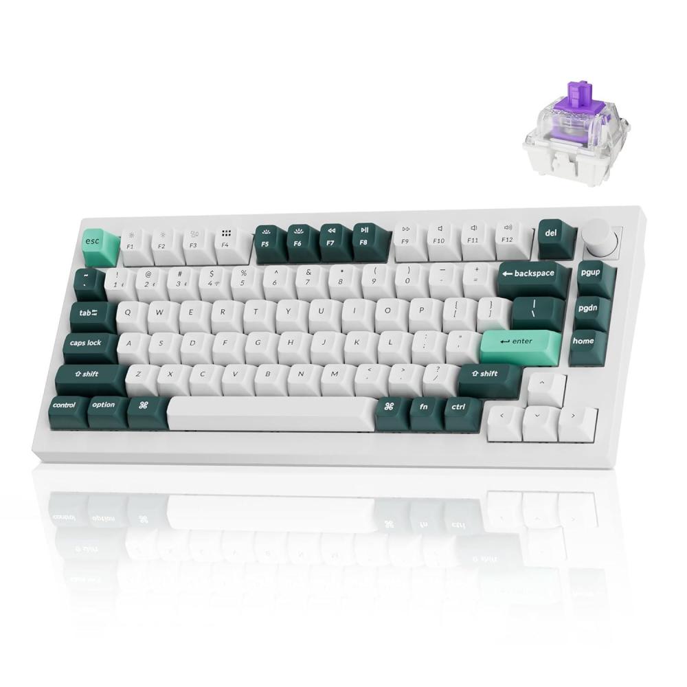 imageKeychron Q1 HE Wireless QMK Custom Mechanical Keyboard with Hall Effect Gateron DoubleRail Magnetic Switch Rapid Trigger 24 GHz Bluetooth RGB Compatible with Mac Windows Linux HotswappableWhite