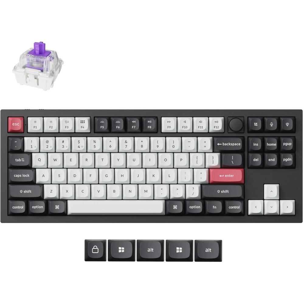 imageKeychron Q3 HE Wireless Custom Mechanical Keyboard 24 GHzBluetoothWired QMK Rapid Trigger 80 TKL HotSwappable Programmable RGB Gateron DoubleRail Magnetic Switches for Mac Windows Carbon BlackCarbon Black