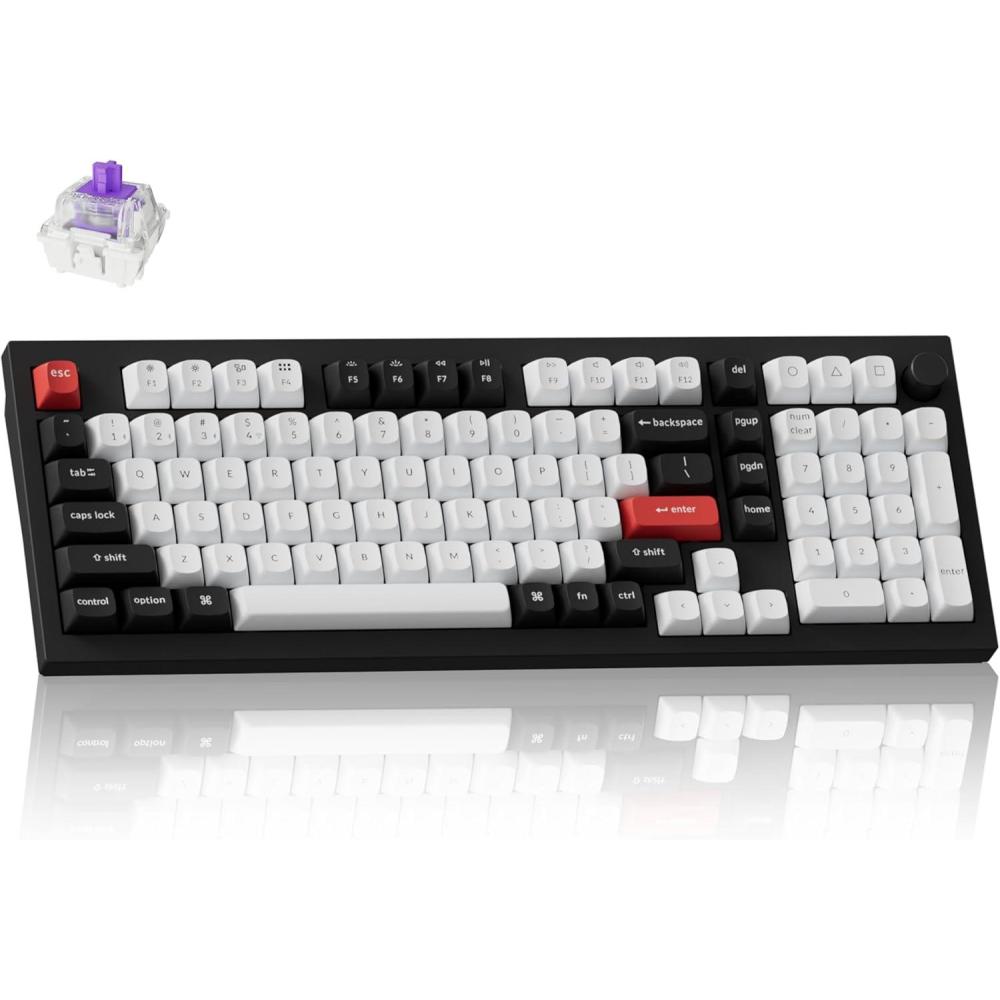 imageKeychron Q5 HE Rapid Trigger Gaming Keyboard Wireless with Hall Effect Gateron DoubleRail Magnetic Switch Adjustable Actuation 24 GHzBluetoothWired QMK RGB Aluminum for Mac Windows Linux  BlackBlack
