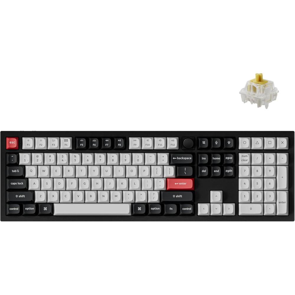imageKeychron Q6 HE Wireless Custom Mechanical 100 Full Keyboard 24 GHzBluetoothWired QMK Rapid Trigger HotSwappable Programmable Gateron DoubleRail Magnetic Switches for Mac Windows Carbon BlackDawn Switch Black