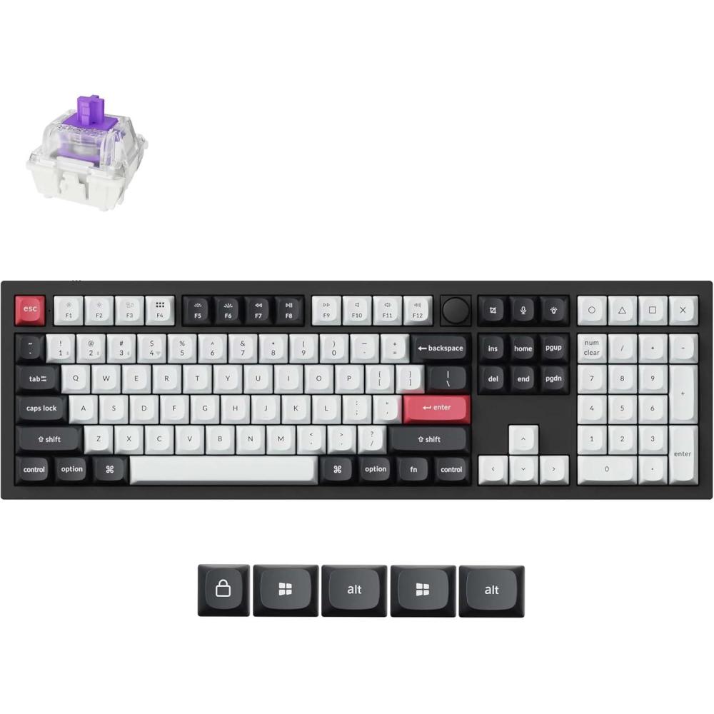 imageKeychron Q6 HE Wireless Custom Mechanical 100 Full Keyboard 24 GHzBluetoothWired QMK Rapid Trigger HotSwappable Programmable Gateron DoubleRail Magnetic Switches for Mac Windows Carbon BlackCarbon Black