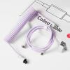 Keychron Custom Coiled Aviator Cable, Light Purple, 5-Pin (GX12) Detachable Metal Connector, USB-C to USB-C with USB-A Adapter, Durable Braided Cable for Mechanical Keyboards, Charging & Data Transfer(Light Purple)