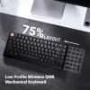 Keychron KJ1 Low Profile Wireless Mechanical Keyboard – 75% Layout Red Switch, QMK RGB Backlit, 2.4G/Bluetooth/USB-C, Double-Shot PBT Keycaps, 2000mAh Battery, Mac/Win/Linux Compatible – Black(Black – Red Switch)