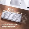 Keychron KJ1 Low Profile Wireless Mechanical Keyboard – 75% Layout Red Switch, QMK RGB Backlit, 2.4G/Bluetooth/USB-C, Double-Shot PBT Keycaps, 2000mAh Battery, Mac/Win/Linux Compatible – Black(White – Brown Switch)