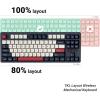 Keychron KJ4 Wireless Custom Mechanical Keyboard, 2.4 GHz Bluetooth QMK 80% Layout RGB, Hot-swappable Red Switch Compatible with Mac Windows Linux, PBT Durable Keycaps for Gaming – Dark Blue(Red Switch)