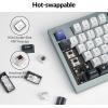 Keychron Q5 Pro QMK/VIA Wireless Custom Mechanical Keyboard, 96% Layout with Programmable Knob, KSA Double-Shot PBT Keycaps with Hot-swappable K Pro Red Switch for Mac Windows Linux – Gray(Hot-swappable K Pro Brown Switch)