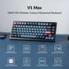 Keychron V1 Max 75% RGB Custom Mechanical Keyboard, 2.4Ghz/Bluetooth 5.1/Wired QMK/VIA Programmable Macro, Hot-Swappable Gateron Jupiter Red Switch Gasket Mount for Mac Windows Linux(Gateron Jupiter Red Switch)