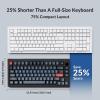 Keychron V1 Max 75% RGB Custom Mechanical Keyboard, 2.4Ghz/Bluetooth 5.1/Wired QMK/VIA Programmable Macro, Hot-Swappable Gateron Jupiter Red Switch Gasket Mount for Mac Windows Linux(Gateron Jupiter Red Switch)