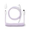 Keychron Custom Coiled Aviator Cable, Light Purple, 5-Pin (GX12) Detachable Metal Connector, USB-C to USB-C with USB-A Adapter, Durable Braided Cable for Mechanical Keyboards, Charging & Data Transfer(Light Purple)