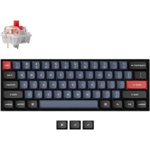 Keychron K12 Pro Custom Wireless/Wired Mechanical Keyboard QMK/VIA Programmable Macro with Hot-Swappable K Pro Red Switch 60% Compact Layout RGB Backlit Compatible with Mac Windows Linux(Keychron K Pro Red Switch)
