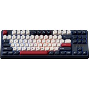 Keychron KJ4 Wireless Custom Mechanical Keyboard, 2.4 GHz Bluetooth QMK 80% Layout RGB, Hot-swappable Red Switch Compatible with Mac Windows Linux, PBT Durable Keycaps for Gaming – Dark Blue(Banana Switch)