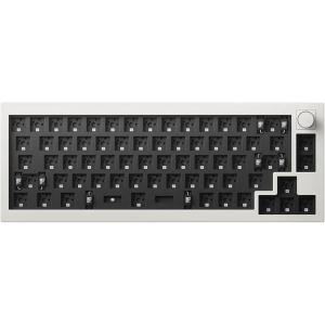 Keychron Q2 Max 65% Compact Custom Mechanical Gaming Keyboard Kit, 2.4 GHz/Bluetooth 5.1/Wired with QMK/VIA Programmable Knob, RGB Aluminum Barebones Keyboard for Mac Windows Linux – Black(White)
