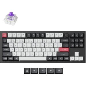 Keychron Q3 HE Wireless Custom Mechanical Keyboard, 2.4 GHz/Bluetooth/Wired QMK Rapid Trigger 80% TKL Hot-Swappable Programmable RGB Gateron Double-Rail Magnetic Switches for Mac Windows, Carbon Black(Carbon Black)