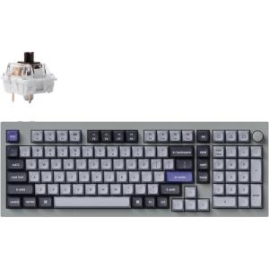 Keychron Q5 Pro QMK/VIA Wireless Custom Mechanical Keyboard, 96% Layout with Programmable Knob, KSA Double-Shot PBT Keycaps with Hot-swappable K Pro Red Switch for Mac Windows Linux – Gray(Hot-swappable K Pro Brown Switch)