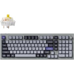 Keychron Q5 Pro QMK/VIA Wireless Custom Mechanical Keyboard, 96% Layout with Programmable Knob, KSA Double-Shot PBT Keycaps with Hot-swappable K Pro Red Switch for Mac Windows Linux – Gray(Hot-swappable K Pro Banana Switch)