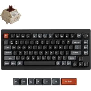 Keychron V1 Ultra 8K Wireless 2.4 GHz & Bluetooth Custom Mechanical Keyboard Launcher Web App with Hot-swappable Keychron Silk POM Red Switches PBT Keycaps for Mac Windows Linux(Hot-swap Keychron Silk POM Brown Switch)