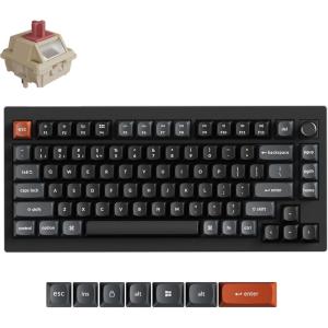 Keychron V1 Ultra 8K Wireless 2.4 GHz & Bluetooth Custom Mechanical Keyboard Launcher Web App with Hot-swappable Keychron Silk POM Red Switches PBT Keycaps for Mac Windows Linux(Hot-swap Keychron Silk POM Red Switch)