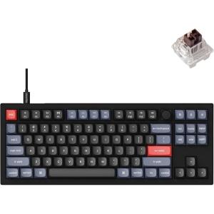 Keychron V3 Wired Custom Mechanical Keyboard Knob Version, TKL QMK/VIA Programmable with Hot-swappable Keychron K Pro Brown Switch Compatible with Mac Windows Linux Carbon Black (Non-Transparent)(Hot-swap Keychron K Pro Brown Switch)