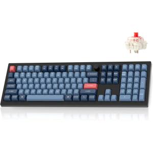 Keychron V6 Max Wireless Custom Mechanical Keyboard, 2.4 GHz Bluetooth QMK Full-Size Layout RGB with Hot-swappable Gateron Brown Switch Compatible with Mac Windows Linux(Hot-swap Gateron Jupiter Red Switch)