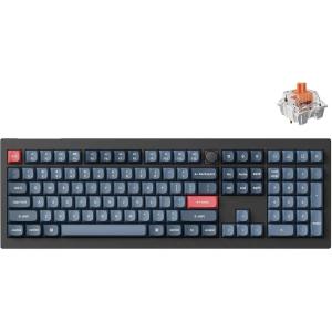 Keychron V6 Max Wireless Custom Mechanical Keyboard, 2.4 GHz Bluetooth QMK Full-Size Layout RGB with Hot-swappable Gateron Brown Switch Compatible with Mac Windows Linux(Hot-swap Keychron K Pro Silent Red Switch)