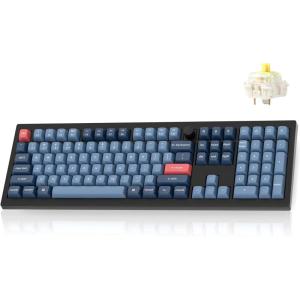 Keychron V6 Max Wireless Custom Mechanical Keyboard, 2.4 GHz Bluetooth QMK Full-Size Layout RGB with Hot-swappable Gateron Brown Switch Compatible with Mac Windows Linux(Hot-swap Gateron Jupiter Banana Switch)
