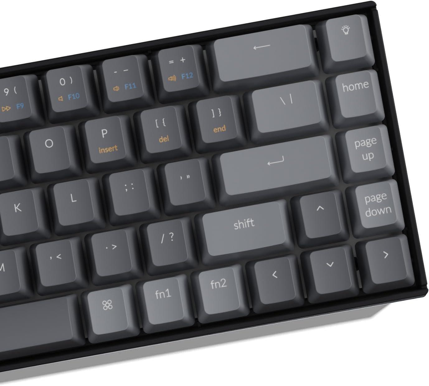 imageKeychron K6 Mechanical Keyboard 65 Compact 68 Key Wireless Gaming Keyboard RGB Backlight Bluetooth 51Wired Keyboard Compatible with Mac Windows Gateron G Pro Brown SwitchGateron G Pro Brown Switch B