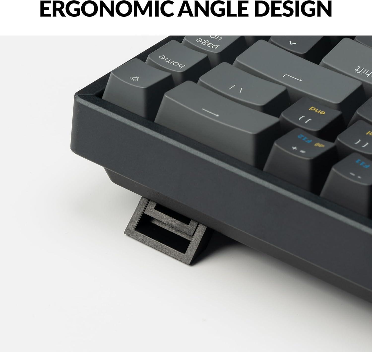 imageKeychron K6 Wireless Mechanical Keyboard 65 Compact Layout BluetoothWired RGB Backlit 68 Keys with Hotswappable Gateron G Pro Blue Switch Compatible with Mac WindowsHotswap Gateron G Pro Blue Switch