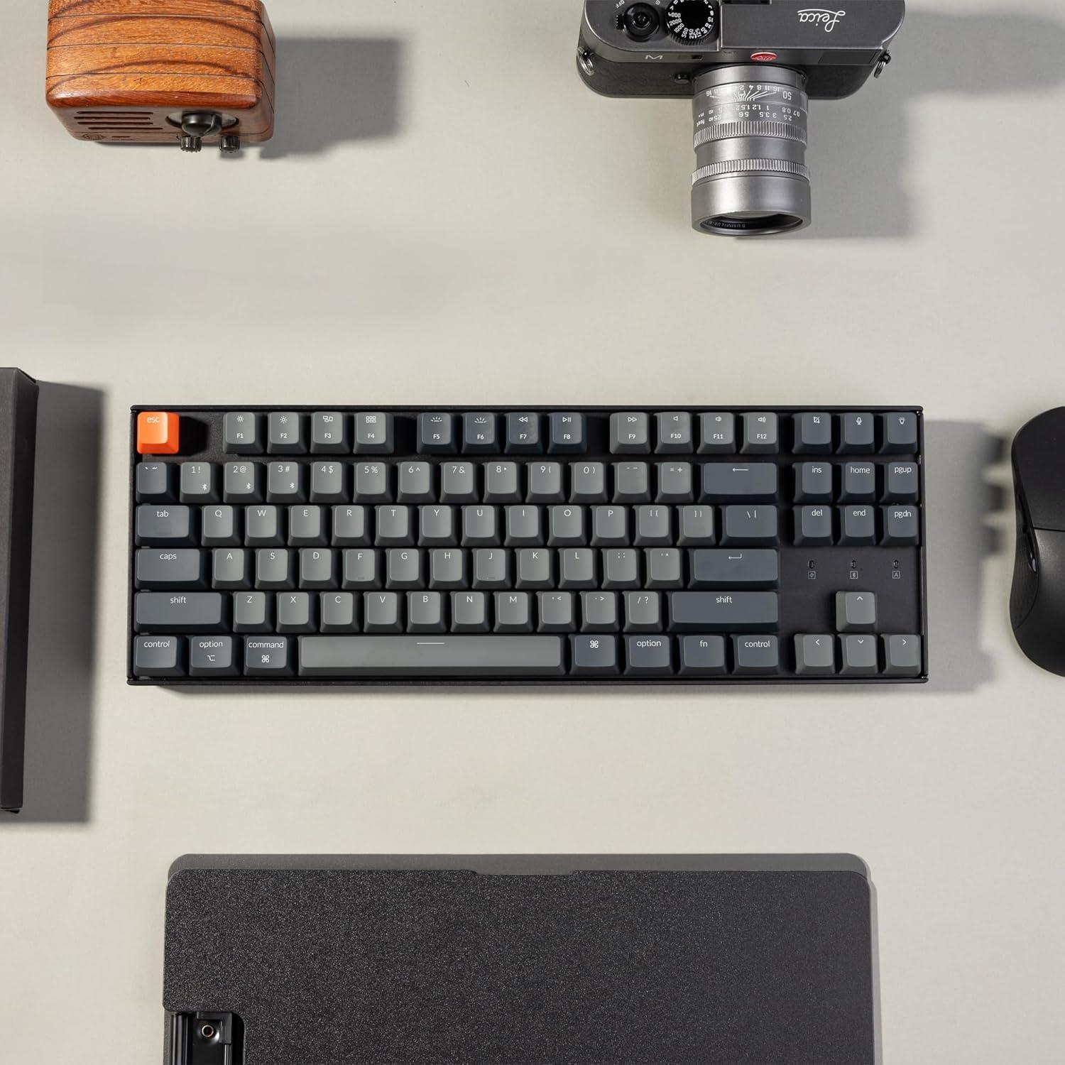 imageKeychron K8 Tenkeyless Wireless Mechanical Keyboard for Mac White Backlight Bluetooth Multitasking TypeC Wired Gaming Keyboard for Windows with Brown SwitchKeychron Super Brown Switch