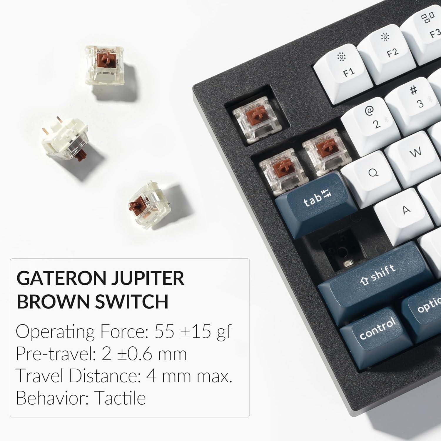 imageKeychron Q5 Max Wireless Custom Mechanical Keyboard 24 GHz Bluetooth QMK Full Aluminum 96 Layout RGB with Hotswappable Gateron Brown Switch Compatible with Mac Windows LinuxHotswap Gateron Jupiter Brown Switch