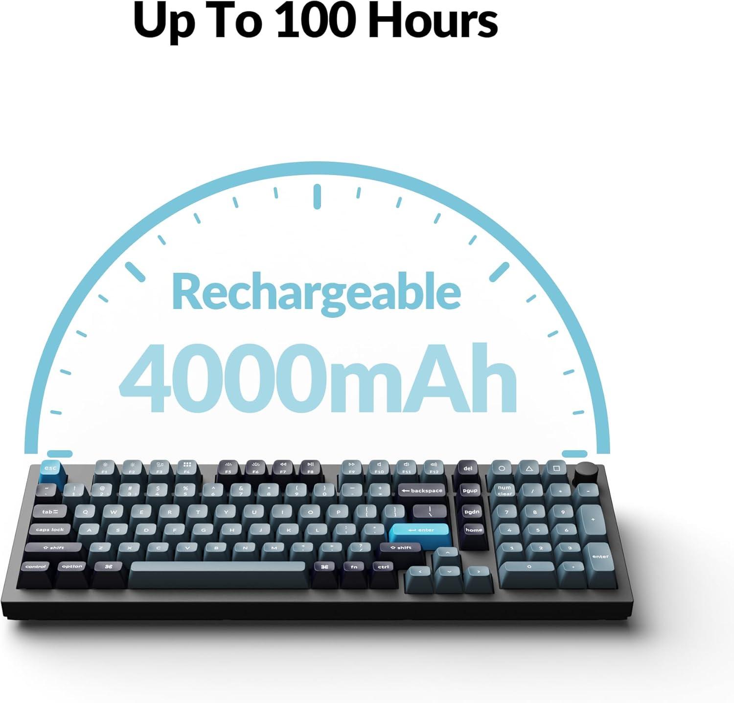 imageKeychron Q5 Pro Wireless QMKVIA Mechanical Keyboard 96 Layout Programmable Knob Full Aluminum DoubleGasket Design Hotswappable K Pro Red Switch for Mac Windows Linux BlackHotswappable K Pro Red Switch