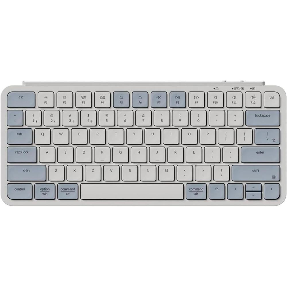 imageKeychron B1 Pro UltraSlim ZMKLauncher Wireless Bluetooth 24 GHzWired Connection Keyboard for Mac Windows Linux  WhiteRetro Blue